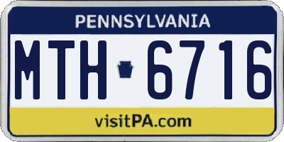 PA license plate MTH6716