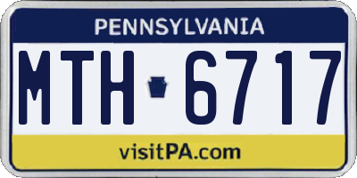 PA license plate MTH6717