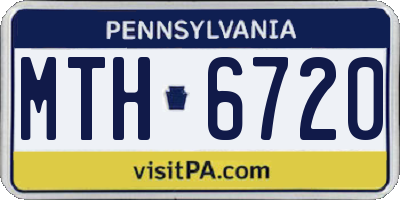 PA license plate MTH6720