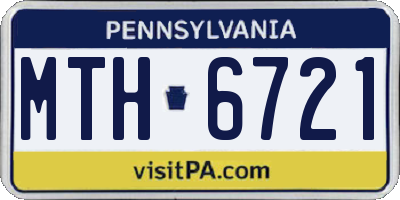 PA license plate MTH6721