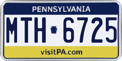 PA license plate MTH6725