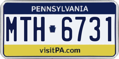 PA license plate MTH6731