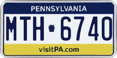 PA license plate MTH6740