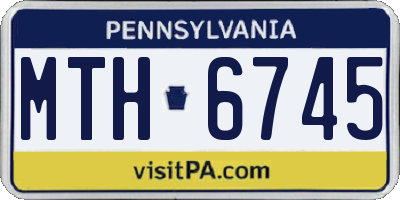 PA license plate MTH6745