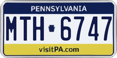 PA license plate MTH6747