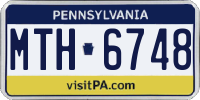 PA license plate MTH6748