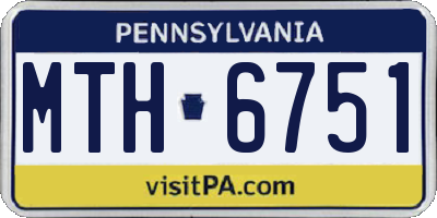 PA license plate MTH6751