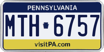 PA license plate MTH6757