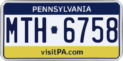 PA license plate MTH6758