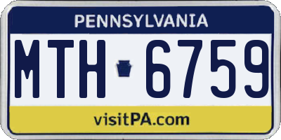PA license plate MTH6759
