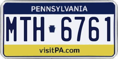 PA license plate MTH6761