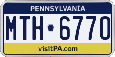 PA license plate MTH6770