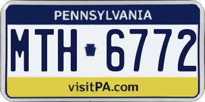 PA license plate MTH6772