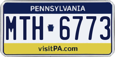 PA license plate MTH6773