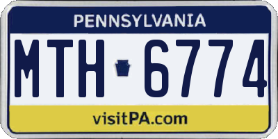 PA license plate MTH6774