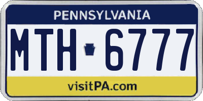 PA license plate MTH6777