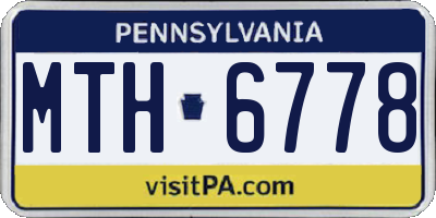 PA license plate MTH6778