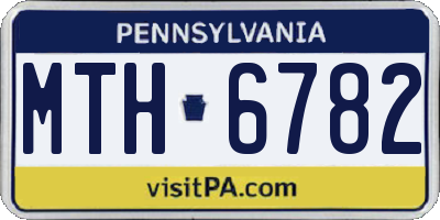 PA license plate MTH6782