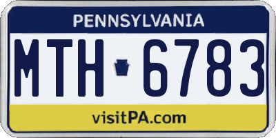 PA license plate MTH6783