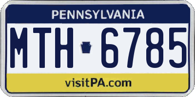 PA license plate MTH6785