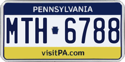 PA license plate MTH6788
