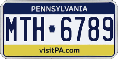 PA license plate MTH6789
