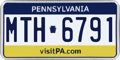 PA license plate MTH6791