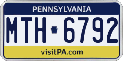 PA license plate MTH6792