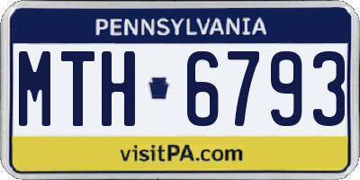 PA license plate MTH6793