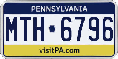 PA license plate MTH6796