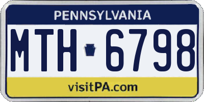 PA license plate MTH6798