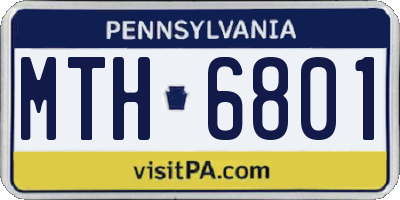 PA license plate MTH6801