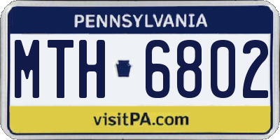 PA license plate MTH6802