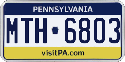 PA license plate MTH6803