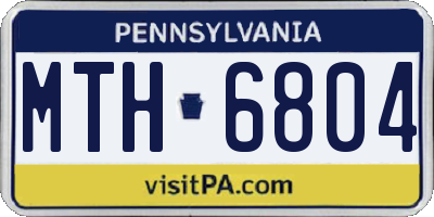 PA license plate MTH6804