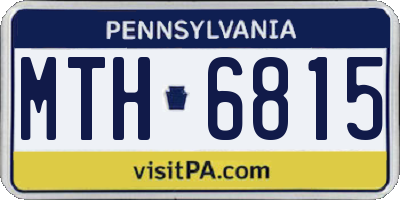 PA license plate MTH6815