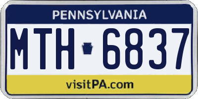PA license plate MTH6837