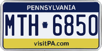 PA license plate MTH6850