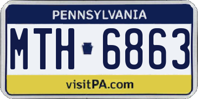 PA license plate MTH6863