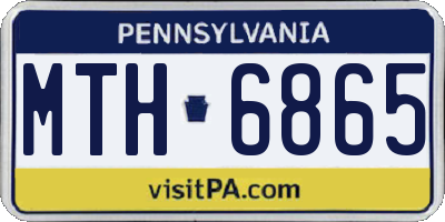 PA license plate MTH6865