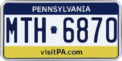 PA license plate MTH6870