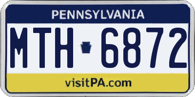 PA license plate MTH6872