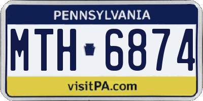 PA license plate MTH6874