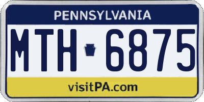 PA license plate MTH6875