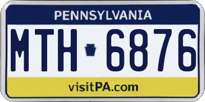 PA license plate MTH6876