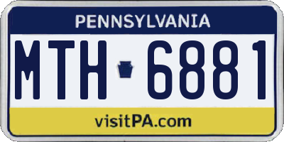 PA license plate MTH6881