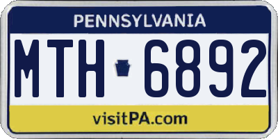PA license plate MTH6892