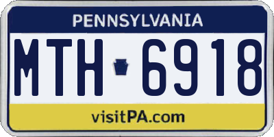 PA license plate MTH6918