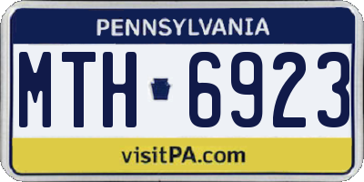 PA license plate MTH6923