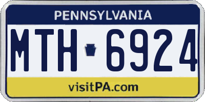 PA license plate MTH6924